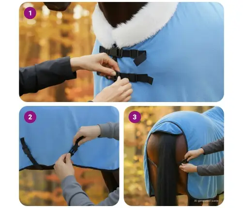 Arklių Antklodė Pilnas Akvamarinas 105 Cm Poliesterio Flisas