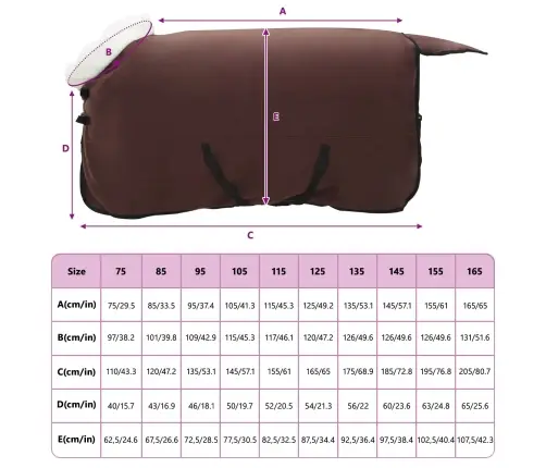 Zirgu Sega Pilnīgs Tumši Brūns 165 Cm Polāra Poliestera Vidaxl