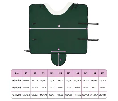 Zirgu Sega Pilnīgi Tumši Zaļa 135 Cm Polāra Poliestera Vidaxl