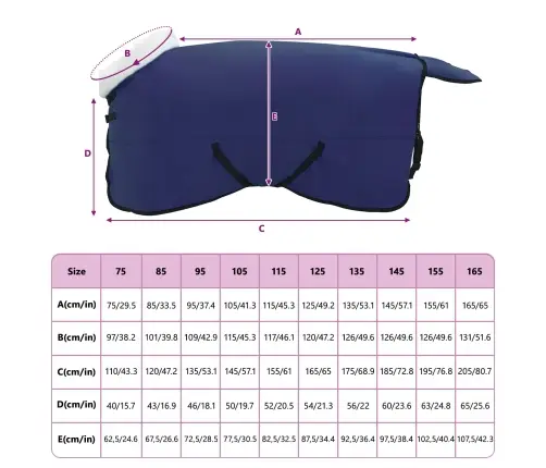 Zirgu Sega Tums Zils 125 Cm Polāra Poliestera Vidaxl