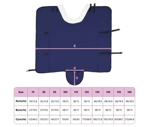 Zirgu Sega Tums Zils 125 Cm Polāra Poliestera Vidaxl