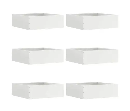 Zāliena Apmale 6 Pcs Balts 40 X 40 X 13 Cm Tērauds Vidaxl