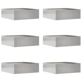 Zāliena Apmale 6 Pcs Sudraba 40 X 40 X 13 Cm Nerūsējošs Tērauds Vidaxl