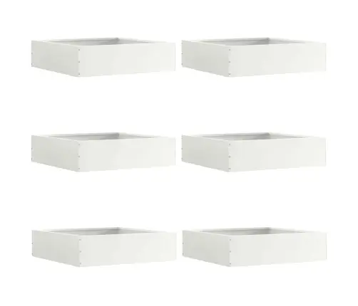 Zāliena Apmale 6 Pcs Balts 50 X 50 X 13 Cm Tērauds Vidaxl