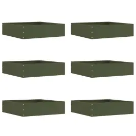 Vejo Kraštas 6 Pcs Alyvuogių Žalia 50 X 50 X 13 Cm Plienas
