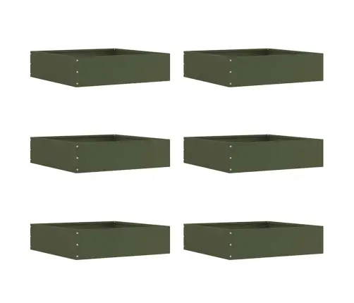 Vejo Kraštas 6 Pcs Alyvuogių Žalia 50 X 50 X 13 Cm Plienas