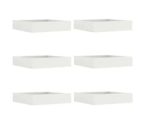 Zāliena Apmale 6 Pcs Balts 60 X 60 X 13 Cm Tērauds Vidaxl