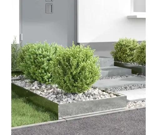 Zāliena Apmale 6 Pcs Sudraba 60 X 60 X 13 Cm Cinkots Tērauds Vidaxl