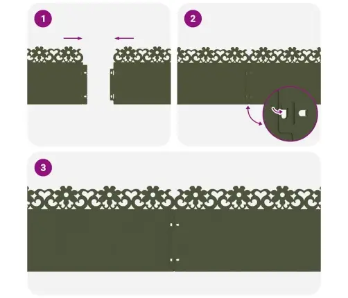 Zāliena Apmales 10 Pcs Olīvu Zaļš 103 X 0,05 X 22 Cm Tērauds Vidaxl