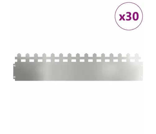 Zāliena Apmales 30 Pcs Sudraba 103 X 0,05 X 22 Cm Vidaxl