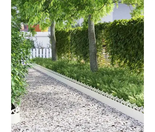 Zāliena Apmales 10 Pcs Balts 103 X 0,05 X 22 Cm Tērauds Vidaxl