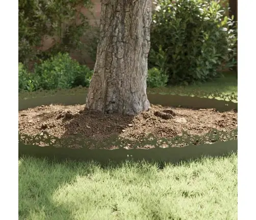 Zāliena Apmales 20 Pcs Olīvu Zaļš 103 X 0,05 X 22 Cm Tērauds Vidaxl