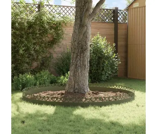 Zāliena Apmales 20 Pcs Olīvu Zaļš 103 X 0,05 X 22 Cm Tērauds Vidaxl