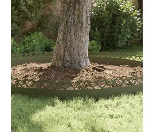 Zāliena Apmales 20 Pcs Olīvu Zaļš 103 X 0,05 X 22 Cm Tērauds Vidaxl