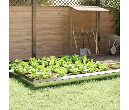 Ükssarviku Aed 16 Pcs Hõbedane 100 X 3,5 X 25 Cm Tsinkteras