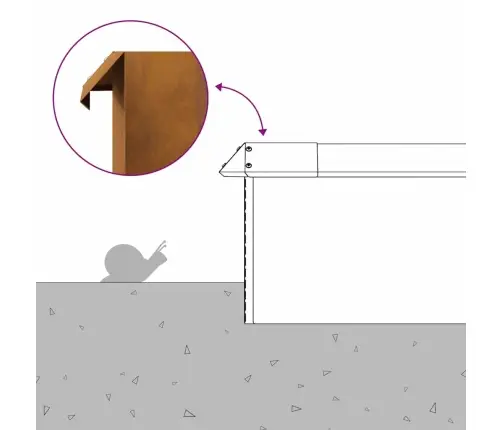 Kāpuru Žogs Rūsa 13,5 X 13,5 X 25 Cm Novecināts Tērauds Vidaxl
