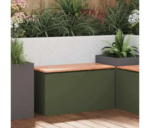 Dārza Sols Olīvu Zaļa 80 X 40 X 43 Cm Tērauds Vidaxl