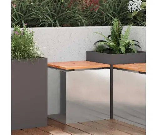 Dārza Sols Sudraba 40 X 40 X 43 Cm Nerūsējošs Tērauds Vidaxl