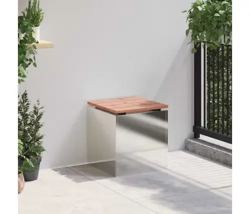 Dārza Sols Sudraba 40 X 40 X 43 Cm Nerūsējošs Tērauds Vidaxl