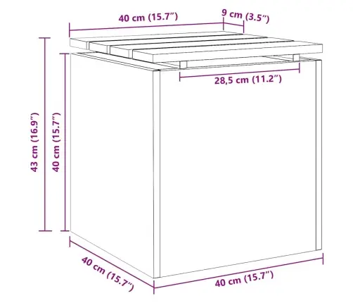 Dārza Sols Rūsa 40 X 40 X 43 Cm Novecināts Tērauds Vidaxl