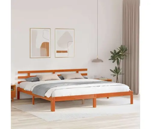 Voodi Raam Vahapruun 203.5 X 205.5 X 69.5 Cm Soe Puu, Männi