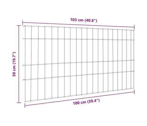 Dīķa Žoga Komplekts 5 Pcs Zaļa 100 X 50 Cm Tērauds Vidaxl