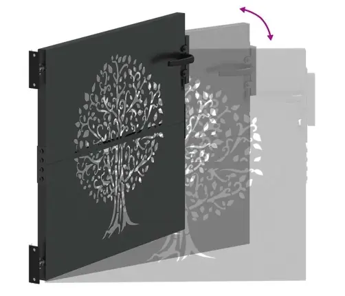 Sodo Vartai Juoda 85 X 100 Cm Milteliniu Būdu Padengtas Plienas