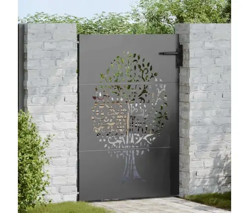 Dārza Vārti Cits Melna 100 X 125 Cm Pulverkrāsots Tērauds Vidaxl