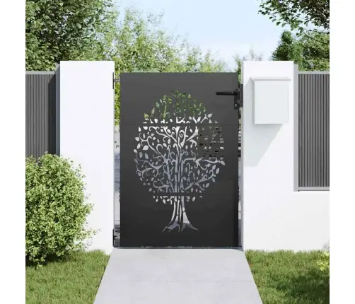 Dārza Vārti Cits Melna 100 X 125 Cm Pulverkrāsots Tērauds Vidaxl