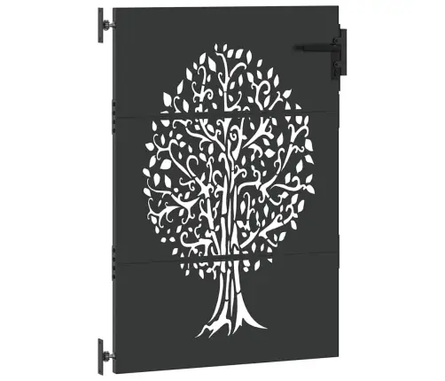 Dārza Vārti Cits Melna 100 X 125 Cm Pulverkrāsots Tērauds Vidaxl