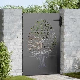 Dārza Vārti, Dārza Vārti 85X75 Cm Corten Tērauda Koka Dizains Vidaxl