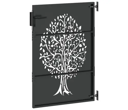 Aia Aed, Aia Värav 85X75 Cm Corten Terasest Puu Disain Must