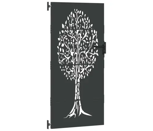 Aia Aed, Aia Värav 85X75 Cm Corten Terasest Puu Disain Must