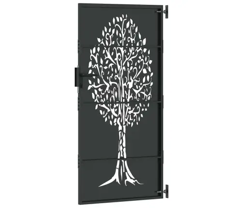 Aia Aed, Aia Värav 85X75 Cm Corten Terasest Puu Disain Must