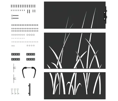 Dārza Vārti Melna 105 X 150 Cm Pulverkrāsots Tērauds Vidaxl