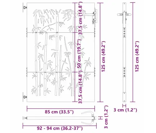 Aia Aed Lukuga Must 85 X 125 Cm Pulbervärvitud Teras