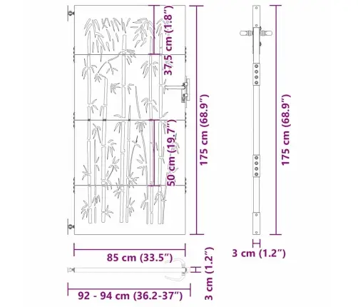 Aia Aed Lukuga Must 85 X 175 Cm Pulbervärvitud Teras