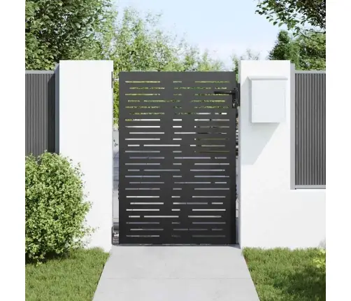 Dārza Vārti Melna 105 X 125 Cm Pulverkrāsots Tērauds Vidaxl