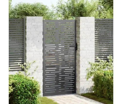 Dārza Vārti Melna 105 X 200 Cm Pulverkrāsots Tērauds Vidaxl