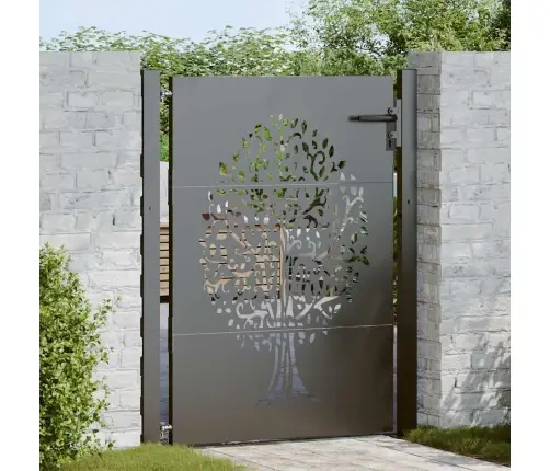 Dārza Vārti Cits Melna 105 X 125 Cm Pulverkrāsots Tērauds Vidaxl