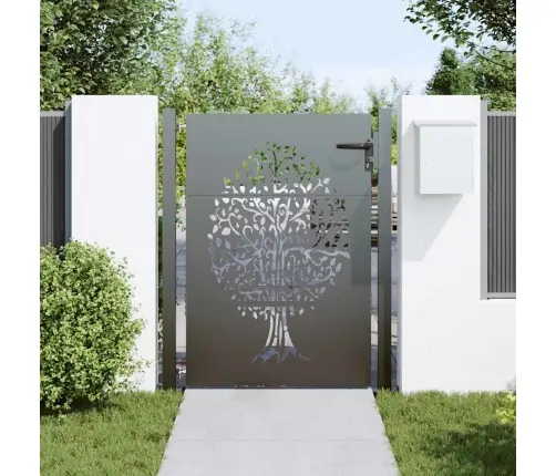 Dārza Vārti Cits Melna 105 X 125 Cm Pulverkrāsots Tērauds Vidaxl