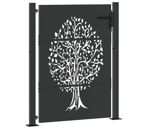 Dārza Vārti Cits Melna 105 X 125 Cm Pulverkrāsots Tērauds Vidaxl