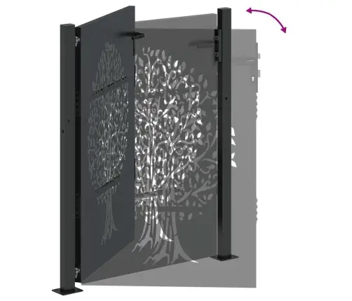 Aia Aed Lukuga Must 85 X 155 Cm Pulbervärvitud Teras
