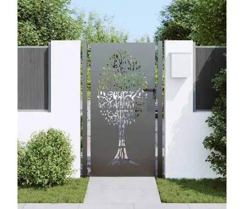 Dārza Vārti Cits Melna 105 X 200 Cm Pulverkrāsots Tērauds Vidaxl