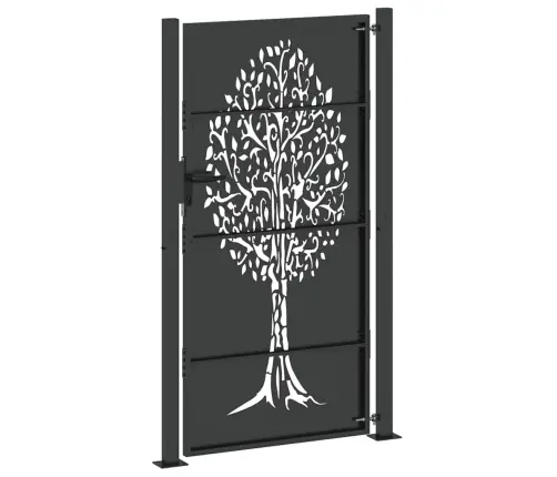 Dārza Vārti Cits Melna 105 X 200 Cm Pulverkrāsots Tērauds Vidaxl