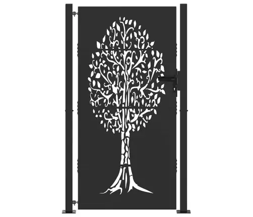 Dārza Vārti Cits Melna 105 X 200 Cm Pulverkrāsots Tērauds Vidaxl