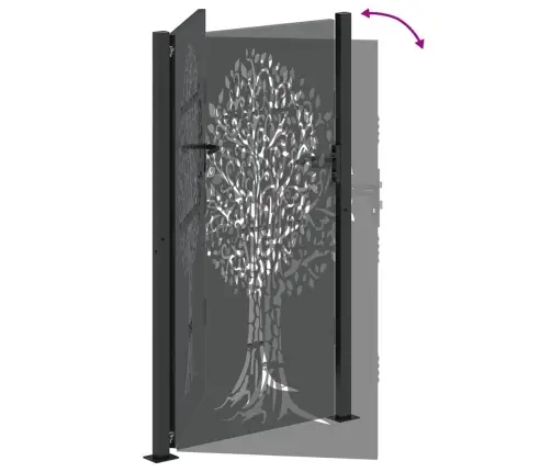 Dārza Vārti Cits Melna 105 X 200 Cm Pulverkrāsots Tērauds Vidaxl