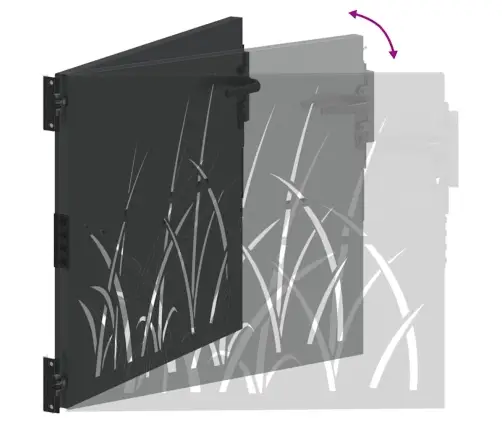 Sodo Vartai Su Užraktu Juoda 100 X 100 Cm