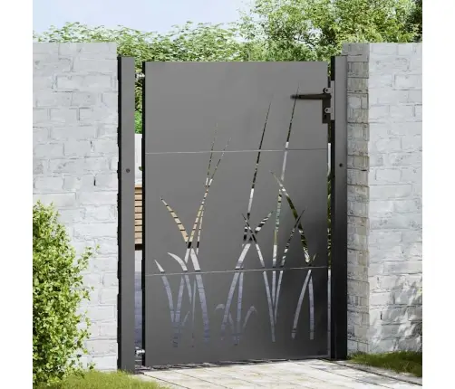 Dārza Vārti Melna 105 X 125 Cm Pulverkrāsots Tērauds Vidaxl