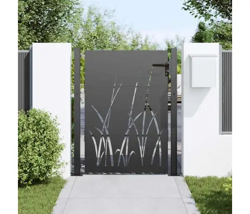 Dārza Vārti Melna 105 X 125 Cm Pulverkrāsots Tērauds Vidaxl